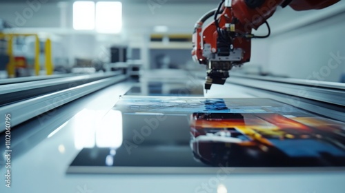 Workers assembling and inspecting large flat-screen TVs on a high-tech manufacturing line. Precision and teamwork in the production of advanced electronic devices.