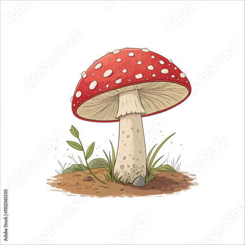 Mushroom vector illustration. Mushroom vector on white background.