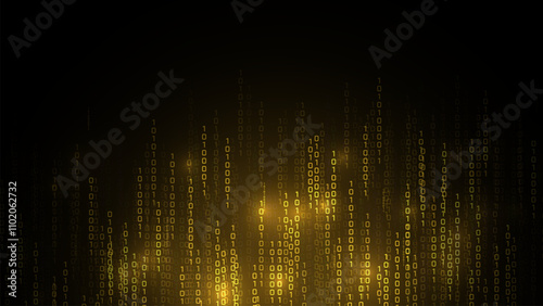 Matrix vector digital code rain in a Matrix inspired futuristic style. Light Effect matrix background. High-tech backdrop with glowing binary characters
