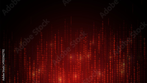 Matrix vector digital code rain in a Matrix inspired futuristic style. Light Effect matrix background. High-tech backdrop with glowing binary characters
