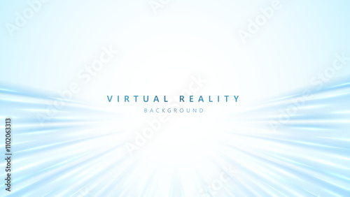 Virtual Reality VR background with zoom effect. Illustration of spreading lines shiny effects for ecommerce signs retail shopping.
