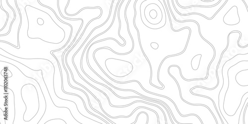 Abstract Topographic Contour Line Pattern in Black and White, Topographic map background geographic line map with elevation assignments. 