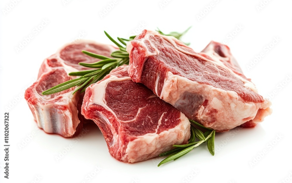 Fresh raw young lamb meat isolated on white background Fresh raw young lamb meat isolated on white background