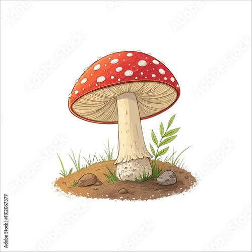 Mushroom vector illustration. Mushroom vector on white background.
