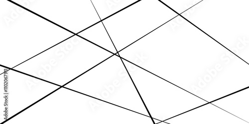 Random diagonal line on white background. Abstract black random chaotic liens with many squares and triangles shape background.