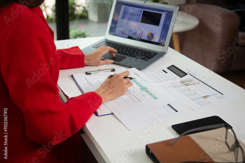 Businesswomen are searching for information to market their products online.