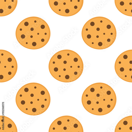 chocolate chip cookies seamless pattern