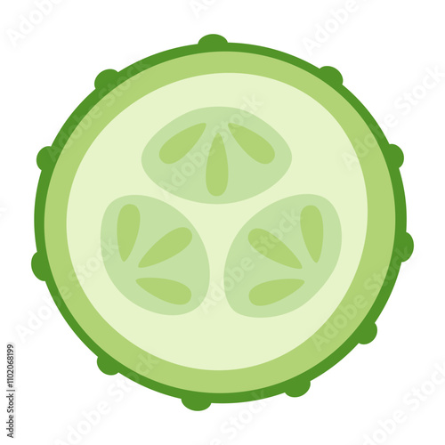 slice of cucumber isolated