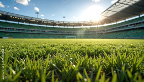 Sunny Grass Pitch with Textured Blades photo