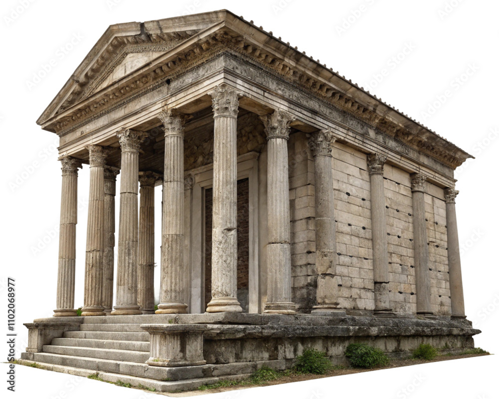 Ancient Roman Temple on Transparent Background Ancient Roman Temple on Transparent Background