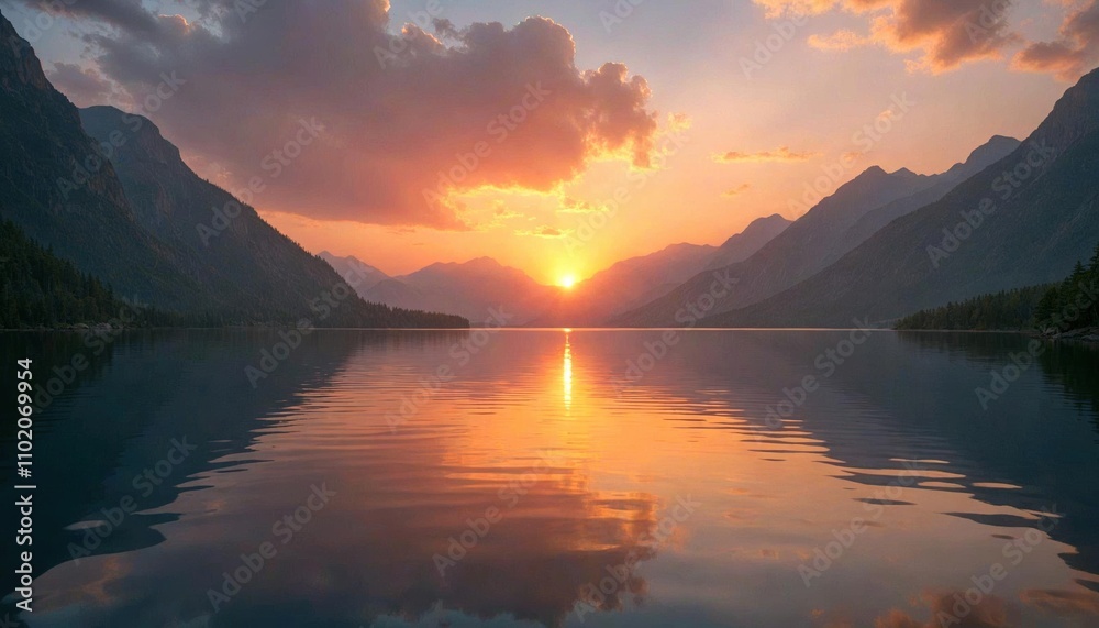 Sunset Reflections on Tranquil Lake Sunset Reflections on Tranquil Lake