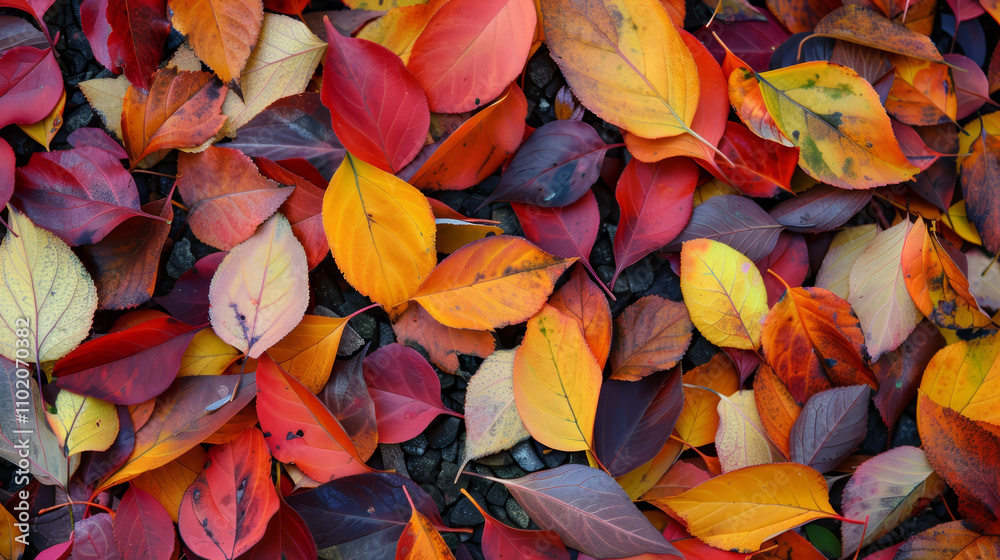 Colorful Autumn Leaves Falling on the Ground Colorful Autumn Leaves Falling on the Ground