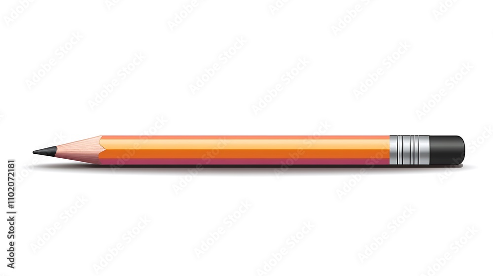 An Orange Pencil With A Black Eraser Is Shown An Orange Pencil With A Black Eraser Is Shown