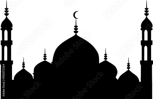 Orientalisches Gebäude Vektor Silhouette - Bauwerk mit Geschichte - Religion und Glaube - Symbolik