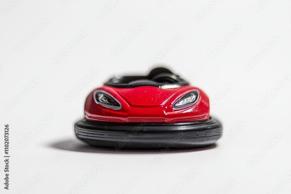 A bright red bumper car captured in high detail. Perfect for fun and excitement concepts. Nostalgic rides for all ages. Fun times await with this image. Generative AI. A bright red bumper car captured in high detail. Perfect for fun and excitement concepts. Nostalgic rides for all ages. Fun times await with this image. Generative AI.
