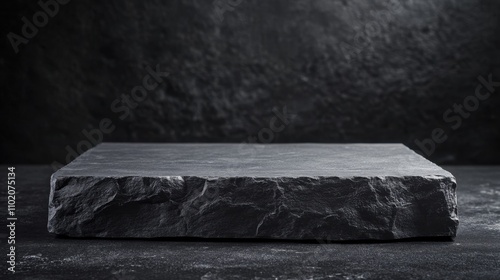 Smooth Black Slate Surface for Stylish Presentation or Background