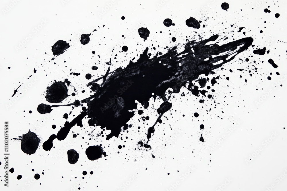 Black Ink Splatter on White Background Black Ink Splatter on White Background