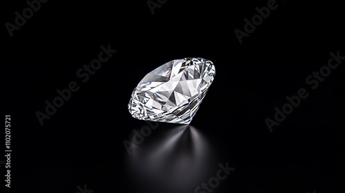 Sparkling diamonds on a black background represent purity and precision in diamond clarity. photo