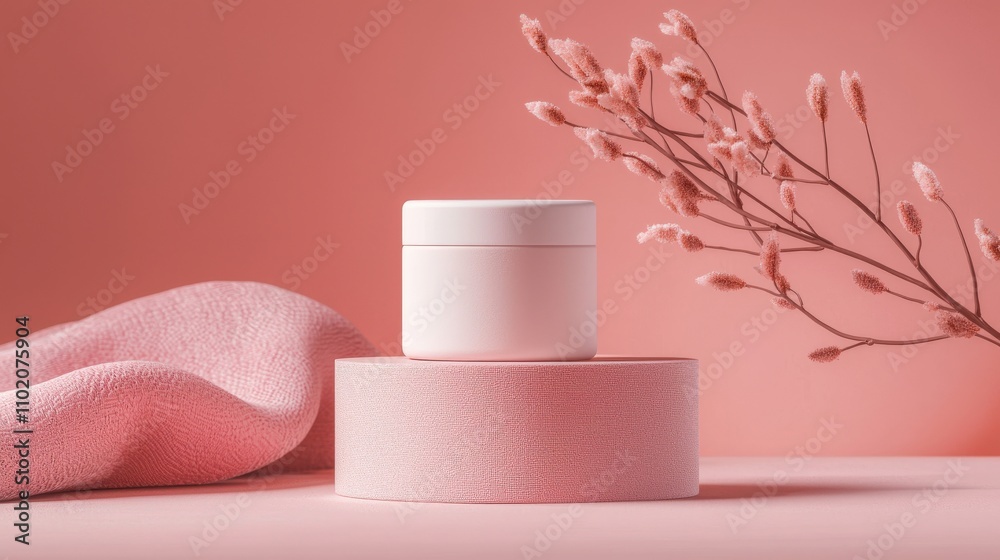 Elegant product display soft pink background mockup showcase minimalist style close-up beauty concept Elegant product display soft pink background mockup showcase minimalist style close-up beauty concept