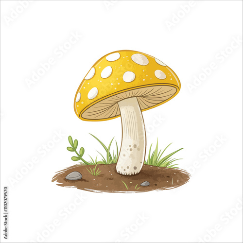 Mushroom vector on white background. Mushroom vector illustration.