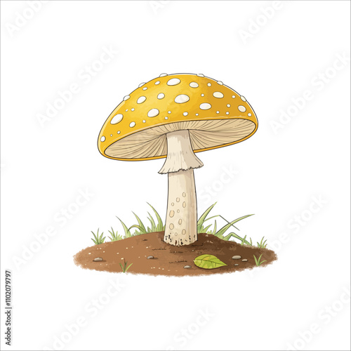 Mushroom vector on white background. Mushroom vector illustration.