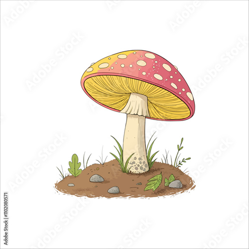 Mushroom vector on white background. Mushroom vector illustration.