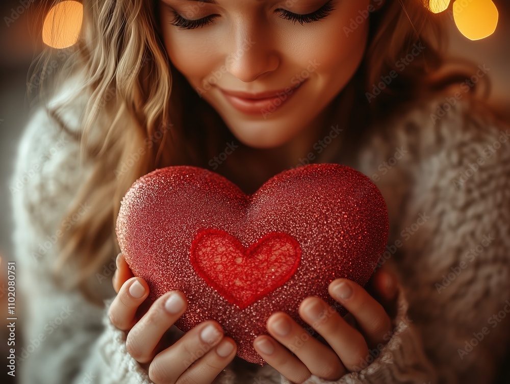 Cherished Valentine's Day Moment: Lovers Exchanging Thoughtful Presents Cherished Valentine's Day Moment: Lovers Exchanging Thoughtful Presents