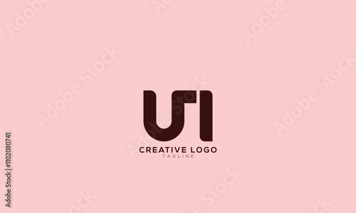 UN NU Abstract initial monogram letter alphabet logo design