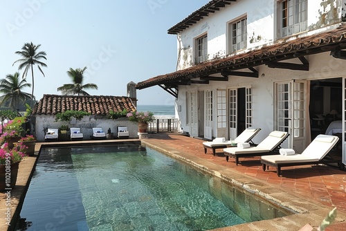 Luxurious coastal villa with scenic oceanfront views, swimming pool, and tropical landscaping provides a serene retreat for leisure and relaxation