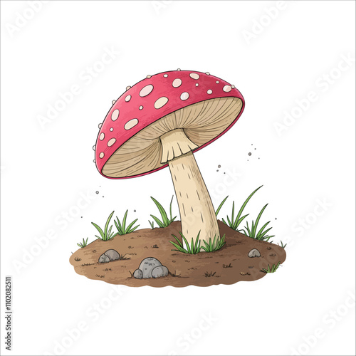 Mushroom vector on white background. Mushroom vector illustration.