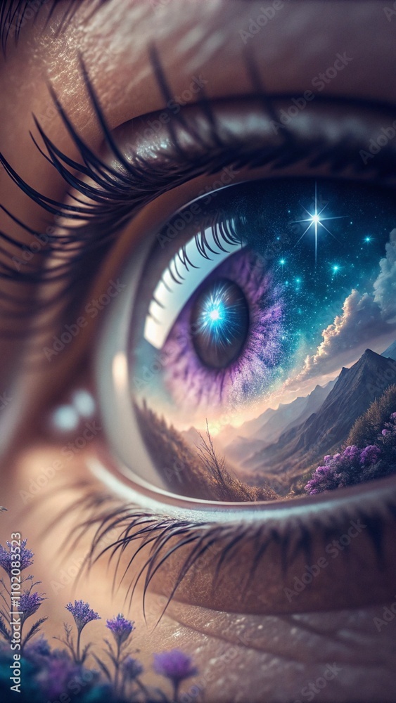 Naklejka premium a highly detailed 3D eye