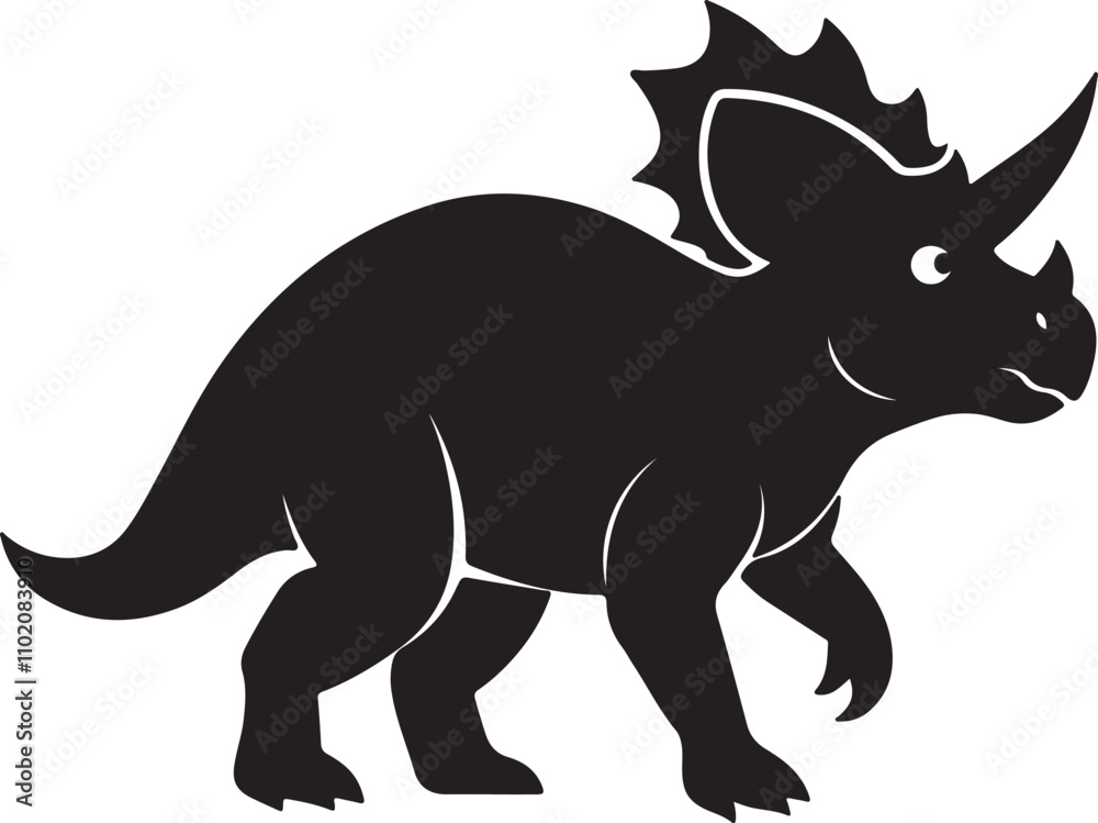 Triceratops Silhouette Vector Design for Dinosaur Themed Art and Kids Projects. Triceratops Silhouette Vector Design for Dinosaur Themed Art and Kids Projects.