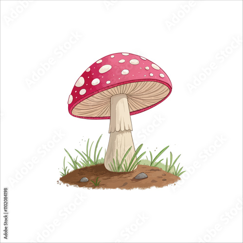 Mushroom vector on white background. Mushroom vector illustration.