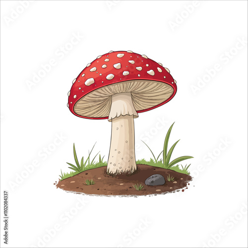 Mushroom vector on white background. Mushroom vector illustration.