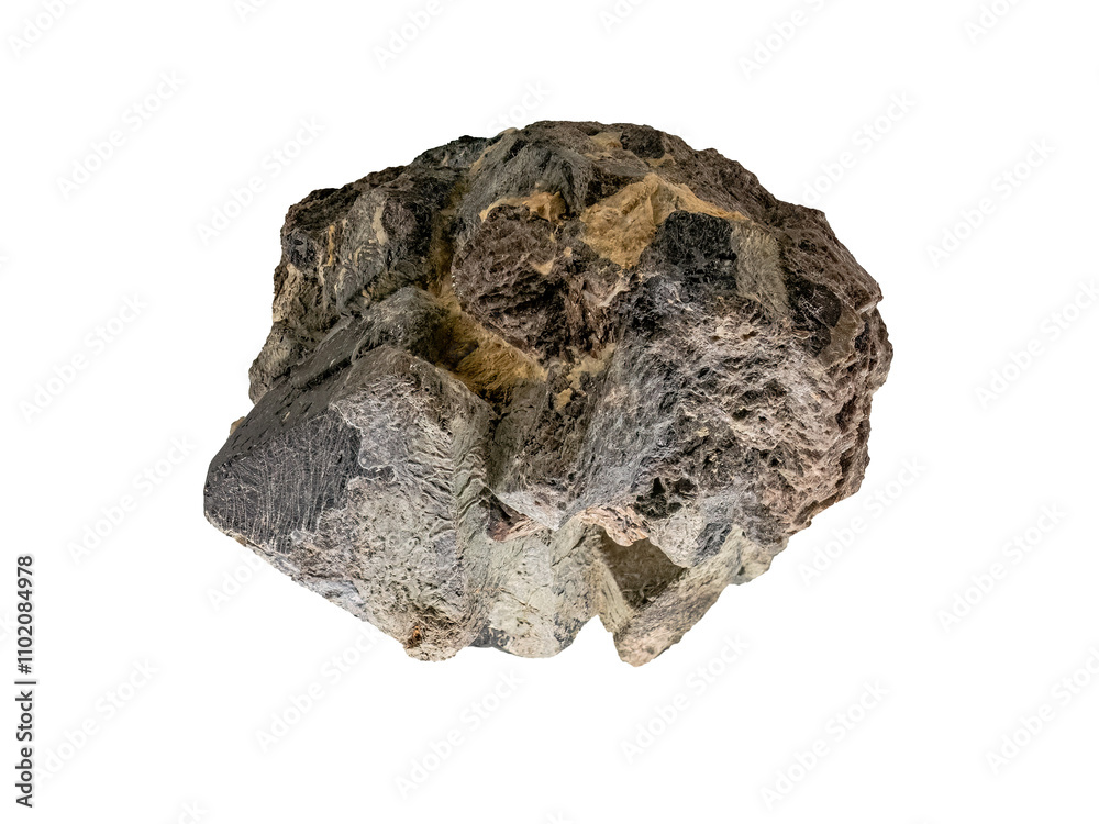 Natural rough Spinel mineral isolated on white Natural rough Spinel mineral isolated on white
