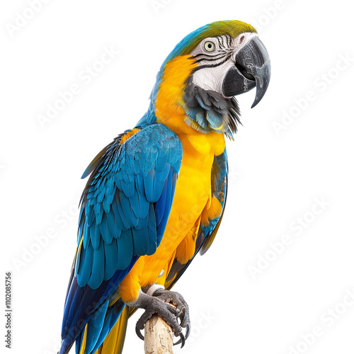 Colorful Macaw Parrot Isolated on Transparent Background