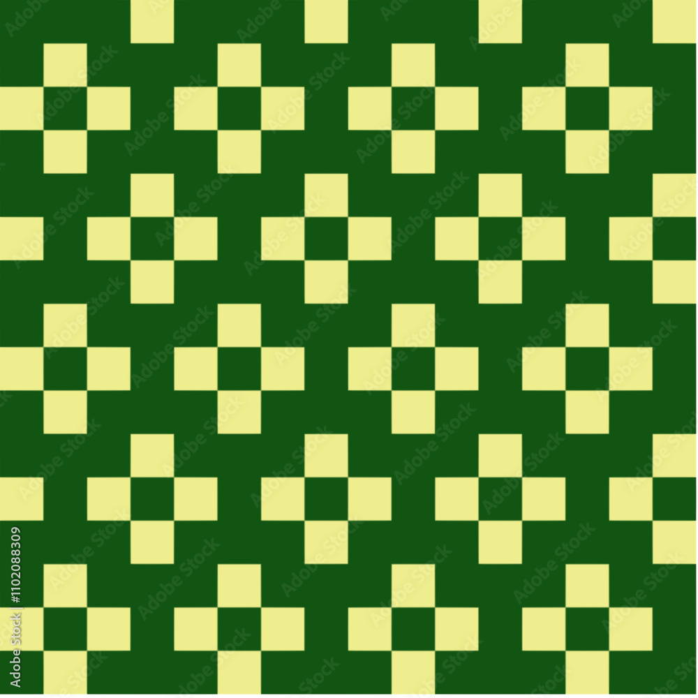 Fototapeta premium flowers in pixel art. pattern