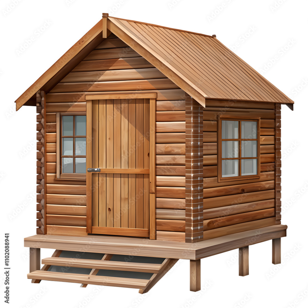 wood shack illustration style isolated wood shack illustration style isolated