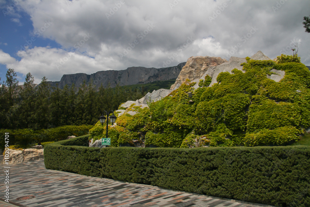 Crimea, Yalta, Mountain view with trees