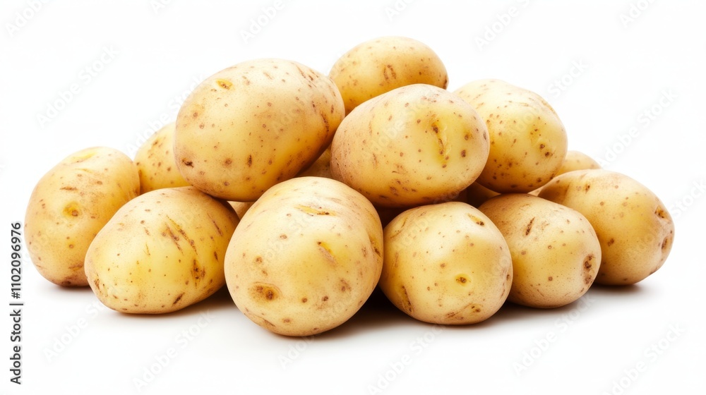 Heap of fresh potatoes isolated on white background Heap of fresh potatoes isolated on white background