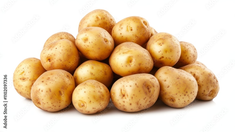 Heap of fresh potatoes isolated on white background Heap of fresh potatoes isolated on white background
