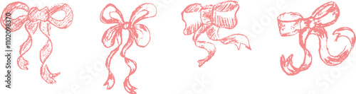 ribbon in hand drawn vector with rough texture