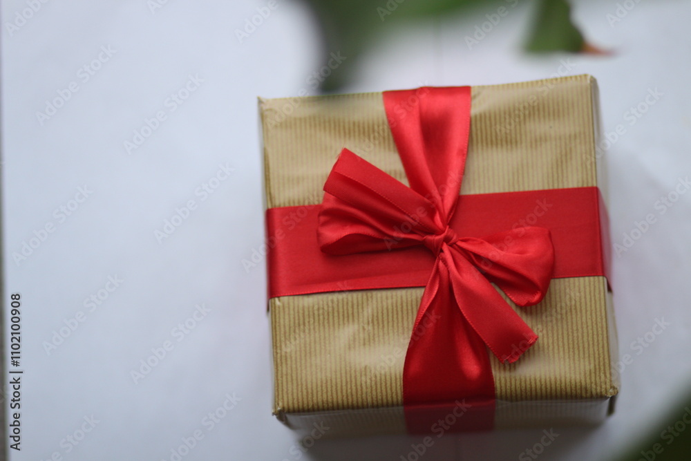 gift box with red bow gift box with red bow