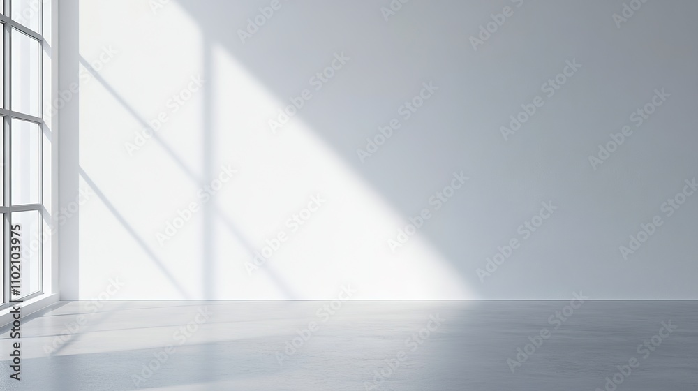 Obraz premium Clean White Plastered Wall Background with Subtle Light and Shadows