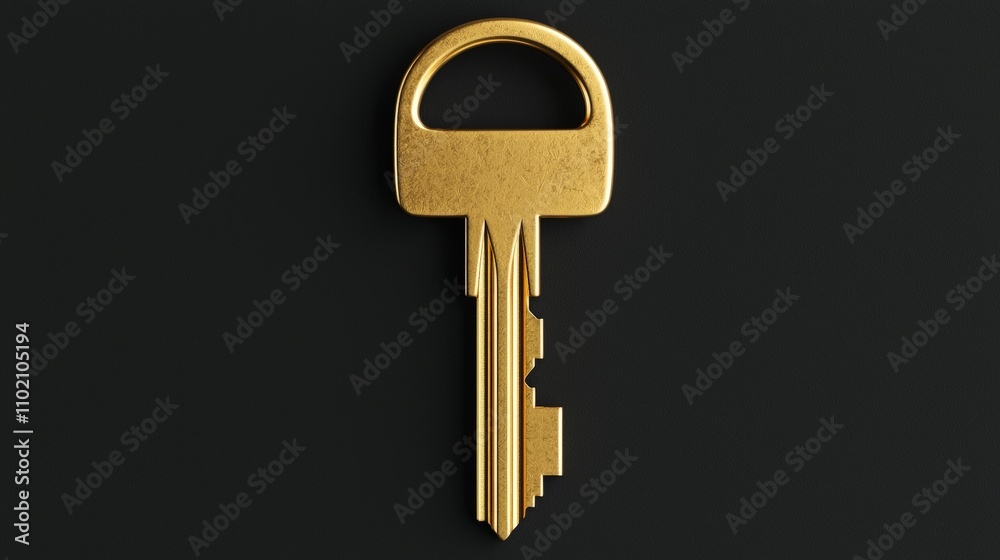 Golden key on black background. Golden key on black background.