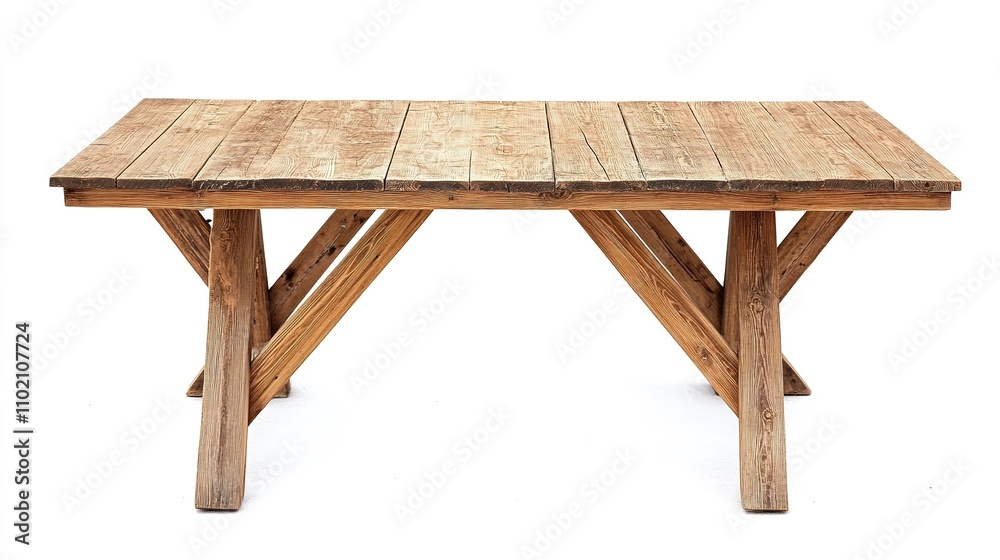Rustic Wooden Table in Serene Garden Setting During Summer Rustic Wooden Table in Serene Garden Setting During Summer