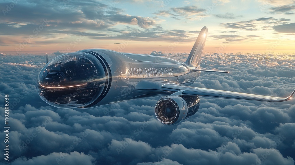 Fototapeta premium 3D Render Airplane Transport Concept