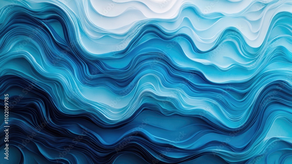 Blue and White Wave Abstract Blue and White Wave Abstract
