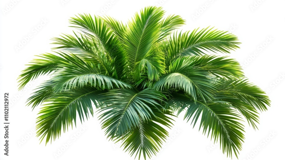 Fototapeta premium palm with green leaves isolated on white background