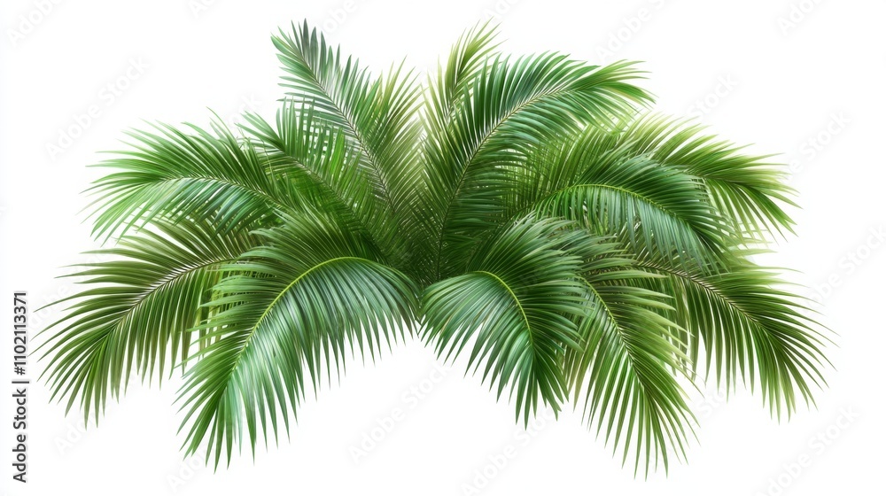 Fototapeta premium palm with green leaves isolated on white background